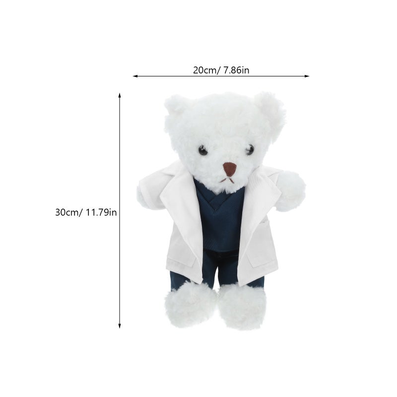 Bear Stuffed Animal Cute Bear Plush Toy Coat Bear Doll For Students Doctors Kids - Image 3