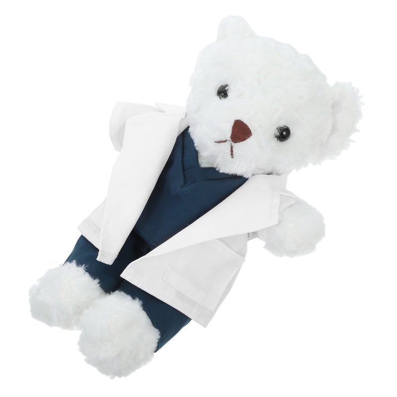 Bear Stuffed Animal Cute Bear Plush Toy Coat Bear Doll For Students Doctors Kids - Image 4
