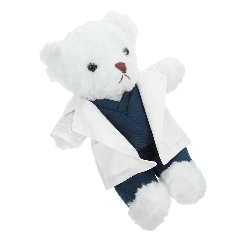 Bear Stuffed Animal Cute Bear Plush Toy Coat Bear Doll For Students Doctors Kids - Image 1