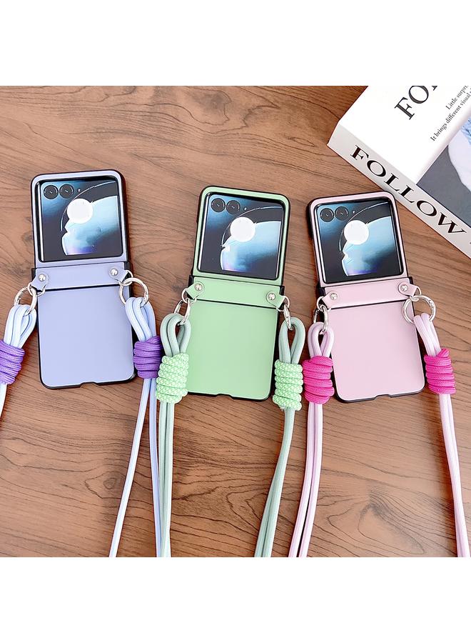 اس-توب جراب لهاتف موتورولا رازر 50 مصنوع من جلد موراندي مع حبل تعليق - Image 4