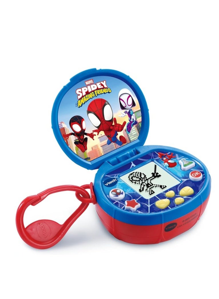 vtech Spidey and His Amazing Friends On-The-Go Learning Toy - Interactive Handheld Educational Game with LCD Screen, 5 Learning Games, Shapes, Numbers & Patterns, Travel Toy with Bag Clip, Gift for Kids Ages 3 to 5 Years - Image 1