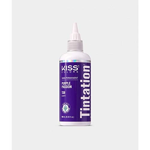 Red by Kiss Red by Kiss Tintation SemiPermanent Hair Color Aloe Vera Water Based Argan Oil Olive Oil Collagen  Keratin LongLasting Color Dye Purple Passion 5 Fl Oz