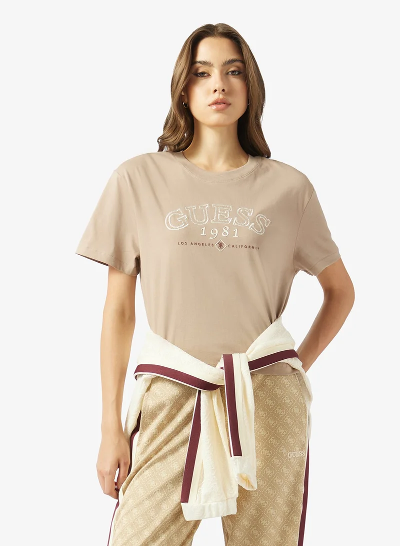 جس تي شيرت بياقة دائرية وقصة واسعة