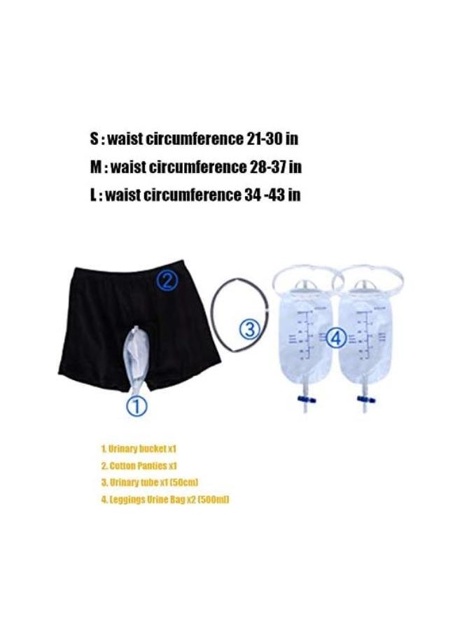 WYBOT - Adult Urine Drainage Bag Urine Collector, Portable Wearable Urinary Incontinence Underpants,Reusable Underpants Comfort,Leak Protection,S - Image 1