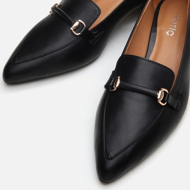 Hotiç 01AYH290820A100 GENUINE Leather Black Women's Loafer