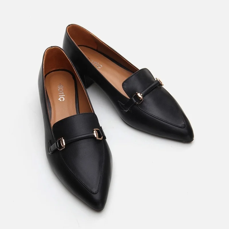 Hotiç 01AYH290820A100 GENUINE Leather Black Women's Loafer