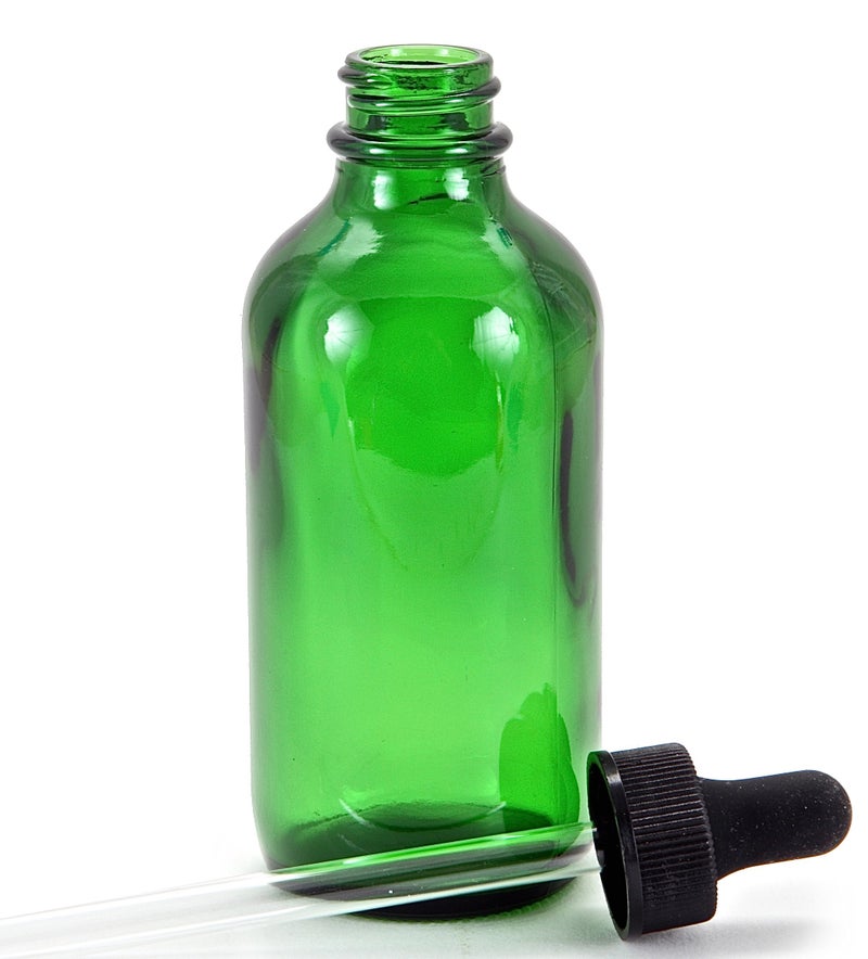 Vivaplex  6  Green  4 Oz Glass Bottles  With Glass Eye Droppers - Image 5