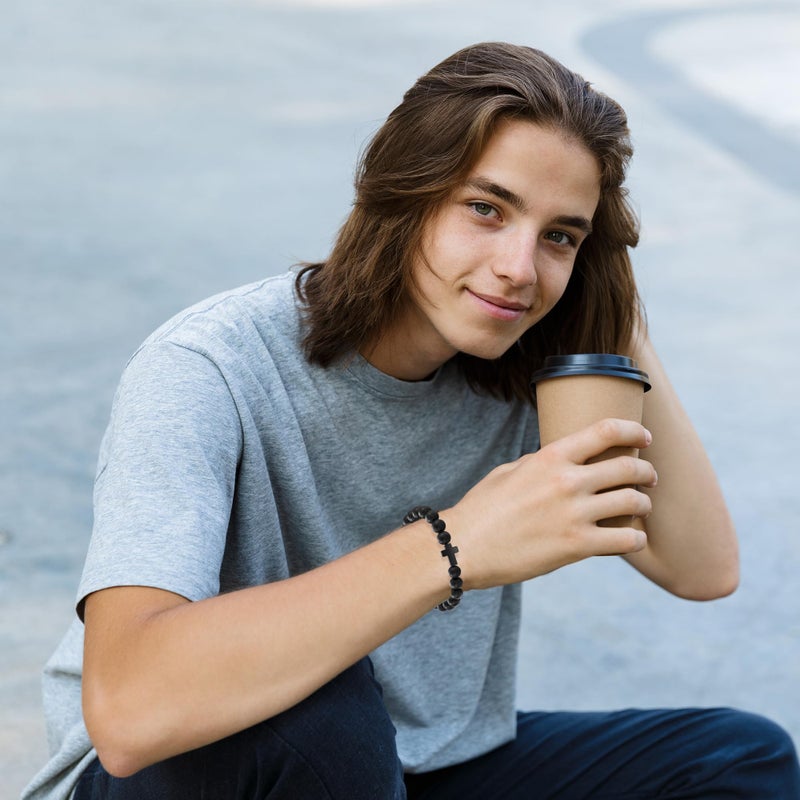 Tarsus Teen Boy Gifts Cross Bracelet Teenage Boys Gift Ideas 13 15 12 14 16 18 Year Old Birthday Christmas Stocking Stuffers Easter Valentines' Day Christian Gifts for Teen Boys Kids Men - Image 2