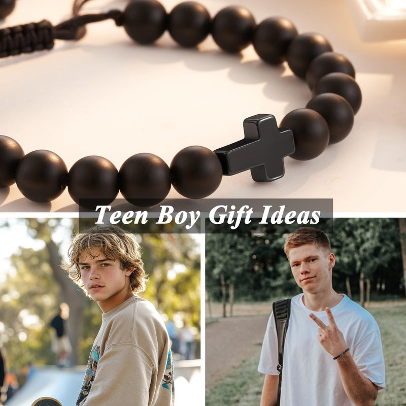 Tarsus Teen Boy Gifts Cross Bracelet Teenage Boys Gift Ideas 13 15 12 14 16 18 Year Old Birthday Christmas Stocking Stuffers Easter Valentines' Day Christian Gifts for Teen Boys Kids Men - Image 4