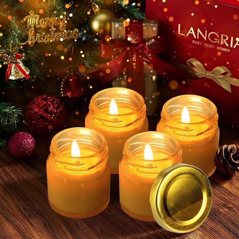 EVATTA Small Glass Jars with lid 50 ml 12 Pieces Clear Round Shape Golden Airtight Metal Lid mini glass jars Mini Mason Jars for Candle Making Gifts Wedding Spice Jars Party Favors - Image 4