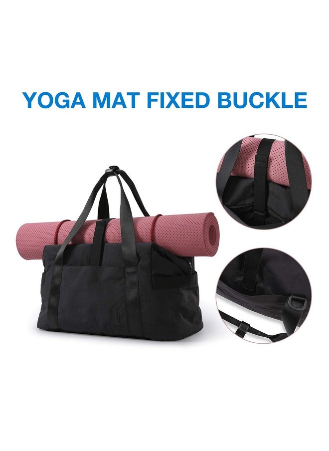 BAGSMART BAGSMART Gym Bag for Women, Carry on Weekender Overnight Travel Duffel Bags with Trolley Sleeve, Personal Item Travel Bag Tote Bag Workout Dance Bag(Black,Medium)  - Image 5