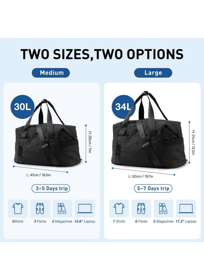 BAGSMART BAGSMART Gym Bag for Women, Carry on Weekender Overnight Travel Duffel Bags with Trolley Sleeve, Personal Item Travel Bag Tote Bag Workout Dance Bag(Black,Medium)  - Image 2