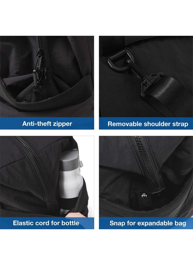 BAGSMART BAGSMART Gym Bag for Women, Carry on Weekender Overnight Travel Duffel Bags with Trolley Sleeve, Personal Item Travel Bag Tote Bag Workout Dance Bag(Black,Medium)  - Image 4