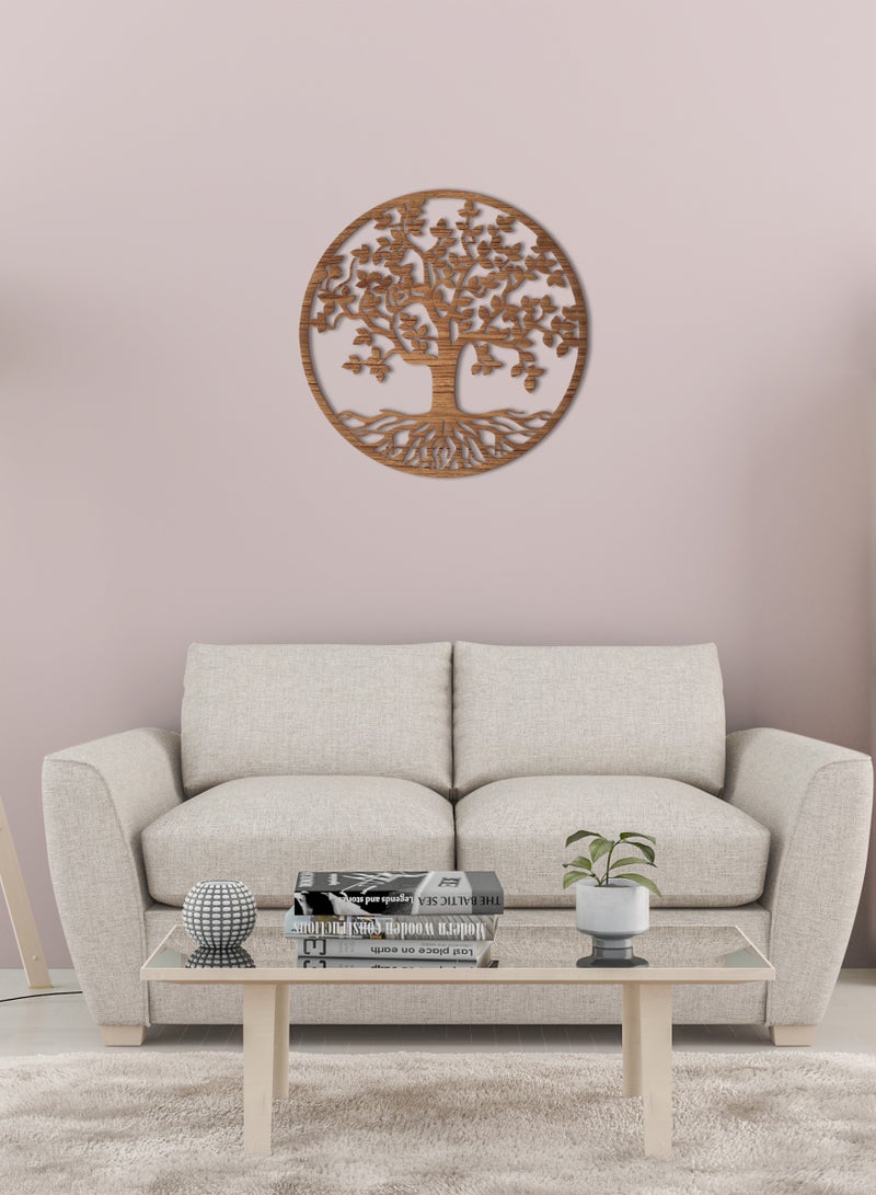 هوم جاليري جدارية خشب شكل شجرة الحياة ديكور حائط 80X80 سم - Image 3