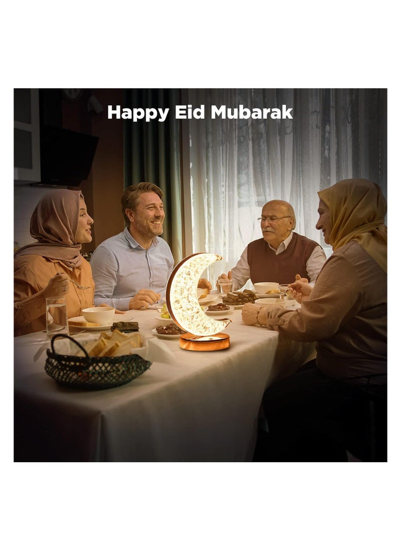 ماركة غير محددة مصباح رمضان، زينة طاولة كريستال على شكل قمر، ليلي LED يعمل باللمس، مكتب للمنزل وغرفة النوم المعيشة وديكور من ياويلتي  - Image 2