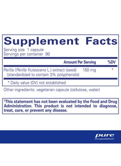 Pure Encapsulations Perilla Extract ; Support For Healthy Modulation Of Th2 Cytokines And Mucosal Health* ; 90 Capsules  - Image 3