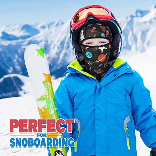 WAWSAM Space Kids Balaclava Windproof Ski Face Warmer Neck Warmer for Boys Girls 3-10 Years Cold Weather Snowboarding Cycling Skiing Full Face Mask with Hood Balaclava Outdoor Sports Face Hat - Image 2