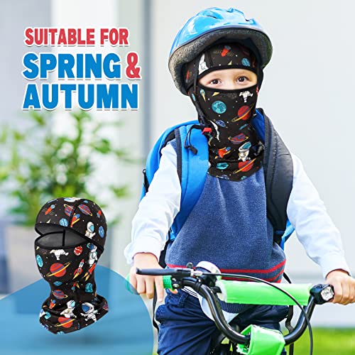 WAWSAM Space Kids Balaclava Windproof Ski Face Warmer Neck Warmer for Boys Girls 3-10 Years Cold Weather Snowboarding Cycling Skiing Full Face Mask with Hood Balaclava Outdoor Sports Face Hat - Image 3
