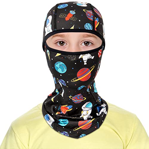 WAWSAM Space Kids Balaclava Windproof Ski Face Warmer Neck Warmer for Boys Girls 3-10 Years Cold Weather Snowboarding Cycling Skiing Full Face Mask with Hood Balaclava Outdoor Sports Face Hat - Image 1