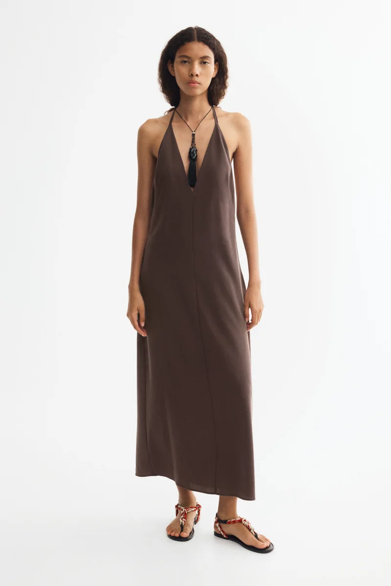 Crêpe halterneck dress