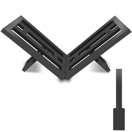 OugeWood Firewood Rack Indoor Outdoor, Portable Wood Log Rack, Black Steel Fireplace Log Holder, Heavy Duty Firewood Stand for Fireplace/Firepit - Image 1