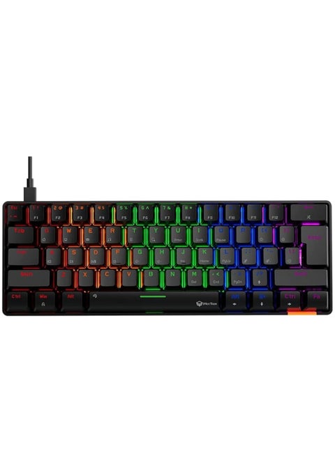 Meetion MK005 60% Gaming Keyboard 12 Multimedia Shortcuts Keys With True Mechanical Fixed Shaft LED Backlight Brightness Adjustable Wired Anti-Ghosting Mechanical Keyboard For Windows And Mac Black