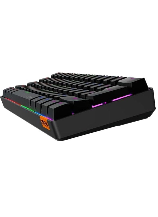 ميشين لوحة مفاتيح ألعاب Meetion MK005 60% مع 12 مفتاح اختصار للوسائط المتعددة مع عمود ثابت ميكانيكي حقيقي وإضاءة خلفية LED قابلة للتعديل مع سطوع لوحة مفاتيح ميكانيكية سلكية مضادة للظلال لنظامي التشغيل Windows وMac باللون الأسود  - Image 3