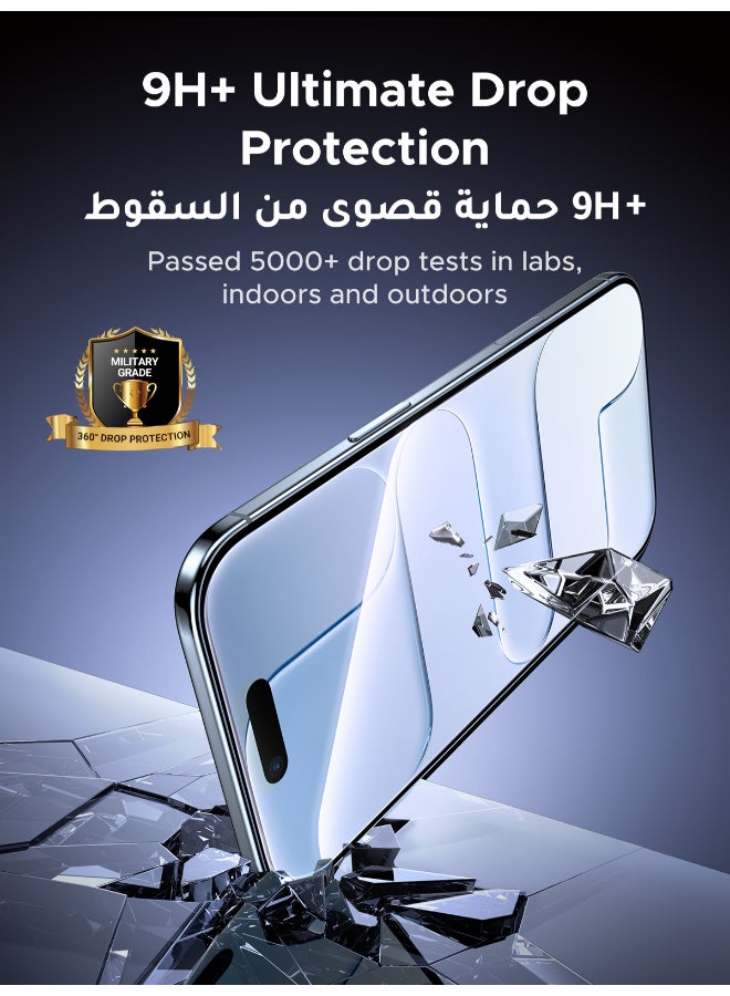 يو جرين واقي شاشة آيفون اير من قطعتين مع مجموعة محاذاة تلقائية، شفاف للغاية، مقاوم للخدش، حماية من الدرجة العسكرية، سهل التركيب، مضاد لبصمات الأصابع، غشاء زجاجي خالٍ من الفقاعات - Image 4