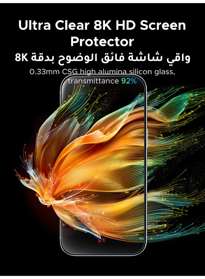 يو جرين واقي شاشة آيفون اير من قطعتين مع مجموعة محاذاة تلقائية، شفاف للغاية، مقاوم للخدش، حماية من الدرجة العسكرية، سهل التركيب، مضاد لبصمات الأصابع، غشاء زجاجي خالٍ من الفقاعات - Image 3