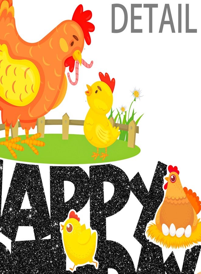 umoni Chicken Cake Topper Chicken Birthday Party Decorations Black Farm Chicken Cake Picks Chick Themed Cake Decoration for Hen Theme Baby Shower Supplies - Image 4