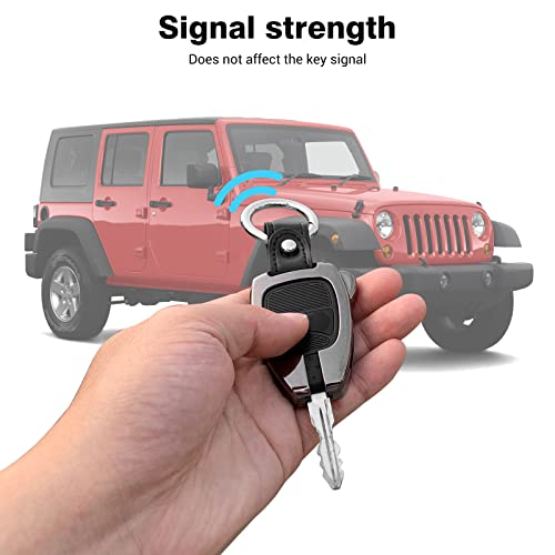 JeCar Key Fob Cover Case Aluminum Alloy Key Shell Protection Accessories Compatible with Jeep Wrangler JK JKU 2007-2018/Compass 2008-2016/Patriot 2011-2016, Gunmetal Grey - Image 4