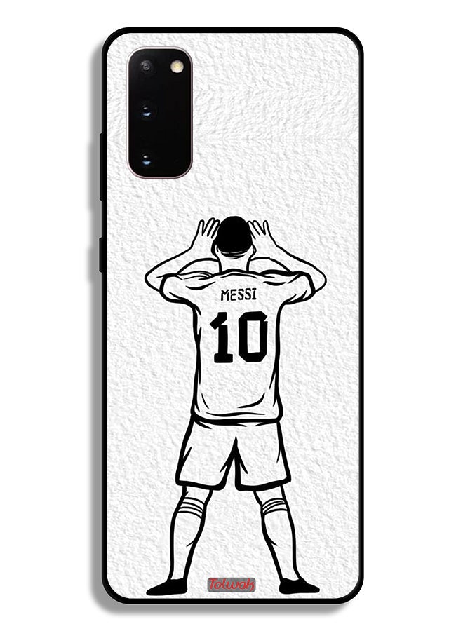 Tolwak Samsung Galaxy S20 5G Protective Case Cover Messi Sketch - Image 2
