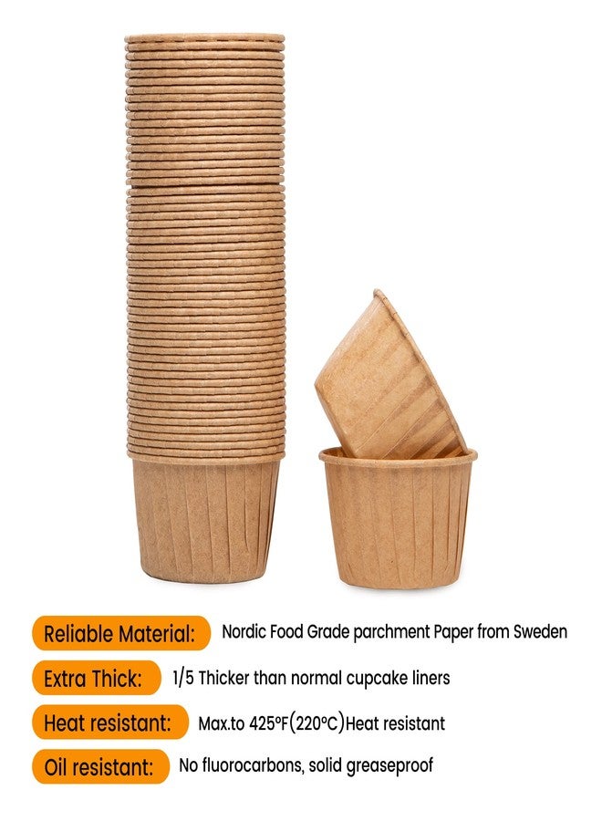 Bake Choice 50pcs Natural Cupcake Baking Cups, Heavy Duty Parchment Paper Cupcake Liners 3.5oz for Muffin, Cupcake, Dessert. - Image 4