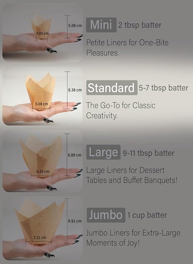 Bake Choice 50pcs Natural Cupcake Baking Cups, Heavy Duty Parchment Paper Cupcake Liners 3.5oz for Muffin, Cupcake, Dessert. - Image 3