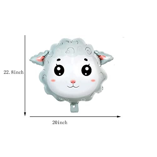 RS 2PCS Sheep Balloon Shape Animal Sheep Aluminum Film Balloon Birthday Party Children's Party Decoration Animal themed Birthday Party Decorations - Image 2