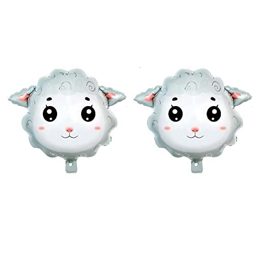 RS 2PCS Sheep Balloon Shape Animal Sheep Aluminum Film Balloon Birthday Party Children's Party Decoration Animal themed Birthday Party Decorations - Image 1