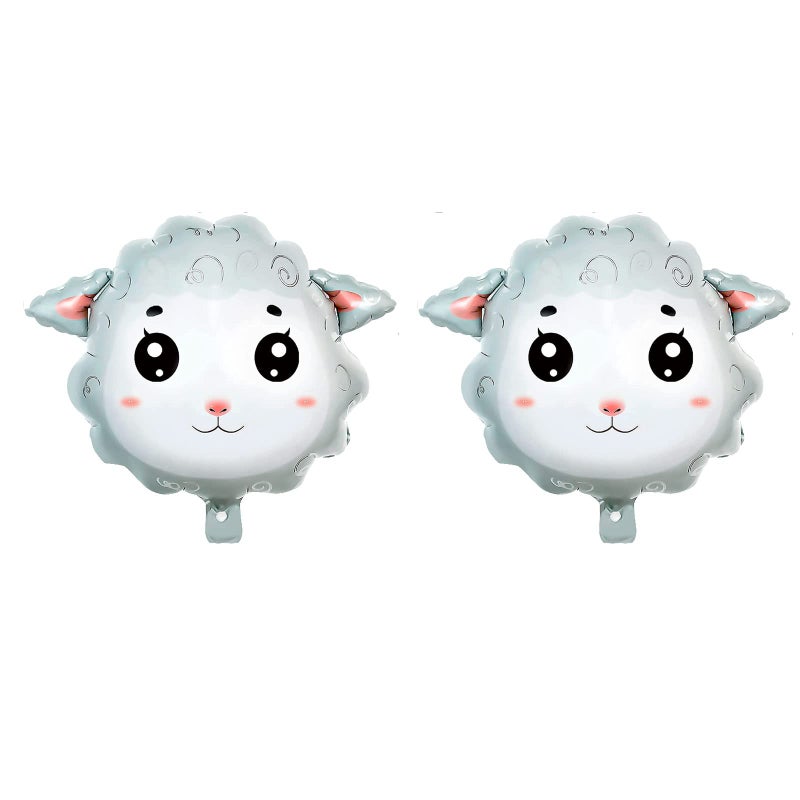 RS 2PCS Sheep Balloon Shape Animal Sheep Aluminum Film Balloon Birthday Party Children's Party Decoration Animal themed Birthday Party Decorations - Image 4