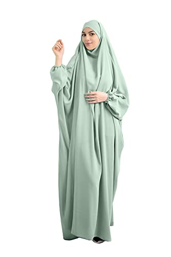 XINNI Women Muslim One-piece Loose Full Cover Long Dress One-size Overall Hijab Thobe Hooded Dress - Image 4