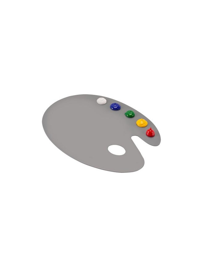 Soho Urban Artist Neutral Gray Artist Paint Palette Oval Arm Easy Clean Up Palette For Acrylics No Stains And Paint Peels Off Once Dried 11.75 X 15.75  - Image 1