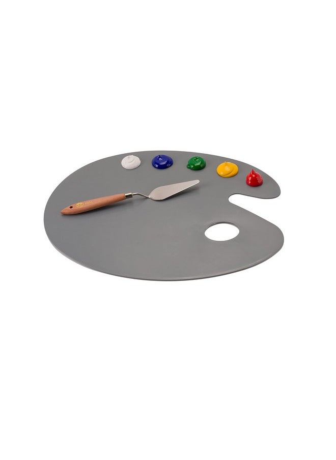 Soho Urban Artist Neutral Gray Artist Paint Palette Oval Arm Easy Clean Up Palette For Acrylics No Stains And Paint Peels Off Once Dried 11.75 X 15.75  - Image 3