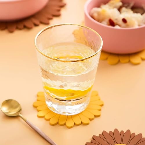 Oicia Silicone Sunflower Coasters - 2 Pack Silicone Trivet Hot Mats, Sunflower Heat-Resistant, Multipurpose Silicone Mat Pads, Decoration Coaster for Kitchen, Dining, Living Room (Yellow) - Image 3