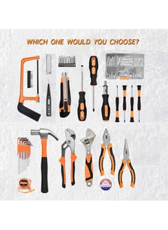 JoyousSto Home Tool Kit 105-Pcs - Household Basic Complete Hand Repair portable Tool Set with Case,Ratcheting Screwdriver,Hex Key,Pliers,Wrench,Voltage Tester,Water Pump Plier  - Image 3