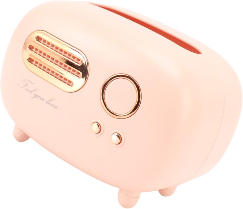GOWENIC Retro Shape Tissue Cover Box, Vintage Tissue Box, Retro Decorative Holder for Bathroom Living Room Bedroom Nightstand (Pink) - Image 1