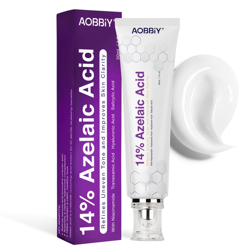 AOBBIY Azelaic Acid Cream for Face: Redness-Soothing Azelaic Acid Facial Cream for Uneven Tone, Blemish-Prone Skin, Pore Care and Skin Clarity Support, 1 oz - Image 1