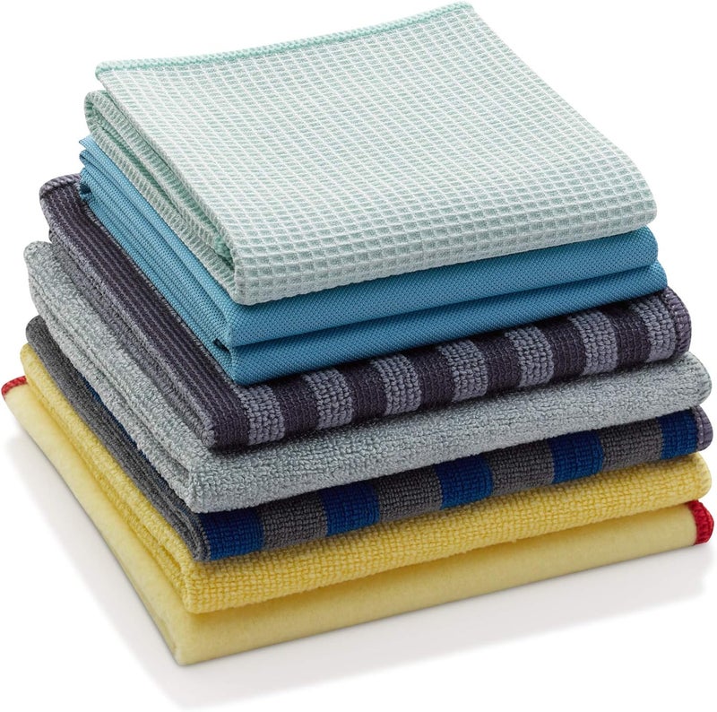E-Cloth Home Cleaning Set, Reusable Microfibre Cleaning Cloths, 300 Wash Guarantee, Assorted Colors, 8 Piece Set - Image 1