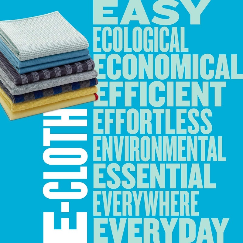 E-Cloth Home Cleaning Set, Reusable Microfibre Cleaning Cloths, 300 Wash Guarantee, Assorted Colors, 8 Piece Set - Image 5