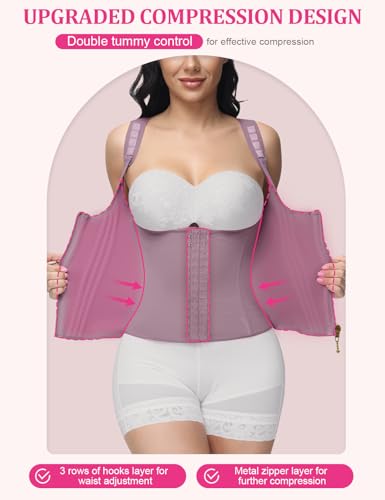SHAPSHE Waist Trainer for Women Tummy Control Sports Girdle Workout Body Shaper with Adjustable Shoulder Strap - Image 3
