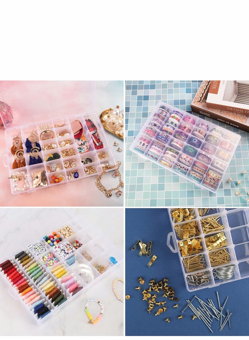 36 Grids Clear Plastic Organizer Box with Adjustable Compartment Dividers, Jewlery Storage Bead Rock Collection for Fishing Tackles Washi Tapes Threads - Image 5