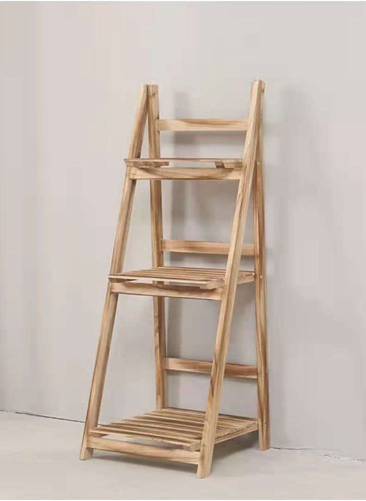 Generic FFD Wooden Flower Stand Foldable Four Layers Great For Displaying Potted Plants Books Shelves Flowers Rack Home Indoor Outdoor Decoration  - Image 3