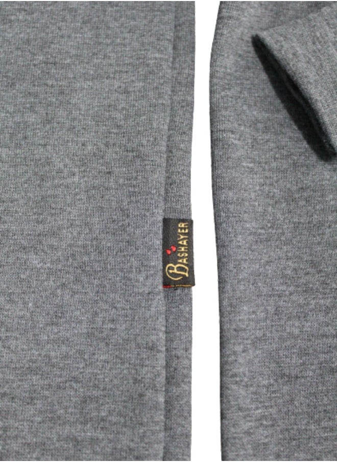 Bashayer A dark gray winter pajamas with a middle collar for boys  - Image 2